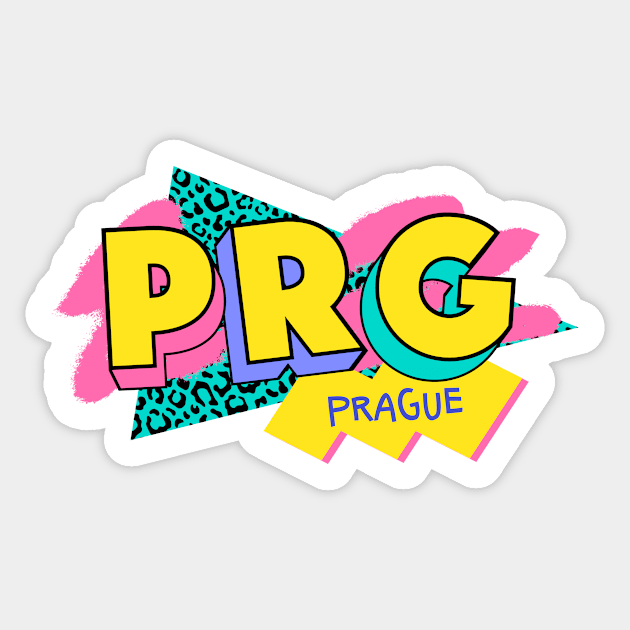 Prague, Czech Republic Retro 90s Logo Sticker by SLAG_Creative